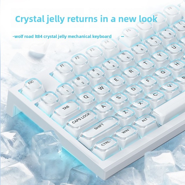 Langtu LT84 Tri-Mode Hot-Swappable Wireless RGB Backlit Mechanical Gaming Keyboard with Wired Blue-Switch