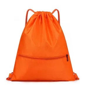 Wholesale Customize Logo Foldable Bag Nylon Mesh Drawstring Bag Drawstring Backpack