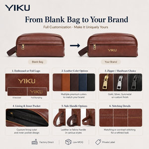 Trousse de Toilette Personnalisée YIKU pour Hommes en <span class=keywords><strong>Cuir</strong></span> PU, Grande Capacité, Sac de Voyage Organisateur, Fabricant OEM ODM Marque Privée - Product Image 3