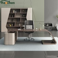 Bureau de direction moderne au design minimaliste, finition laquée écologique, mobilier de bureau pour PDG et managers