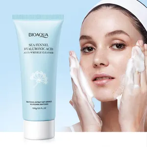 BIOAQUA Extracto de planta orgánica Hinojo marino Limpiador facial Control de aceite Limpieza profunda Cuidado DE LA PIEL Lavado de cara para hombres y mujeres