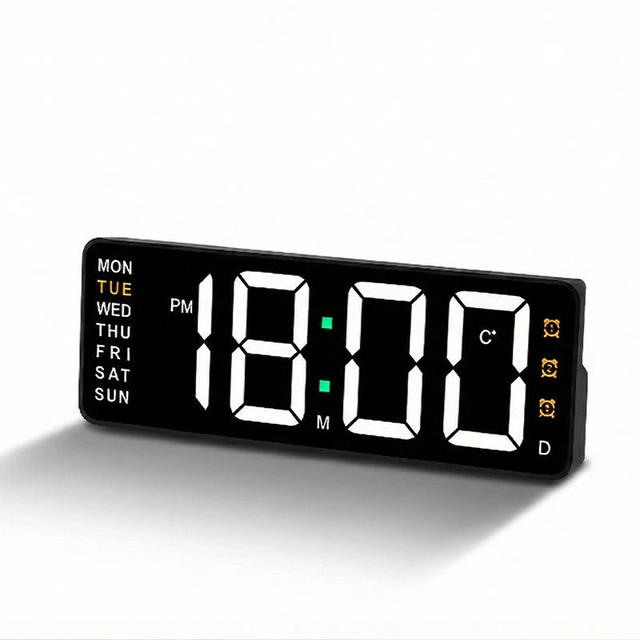 Desktop LED Silent Battery Operated Modern Minimalist Digital Alarm Clock with Study-Focused Countdown Timer Desk Clock