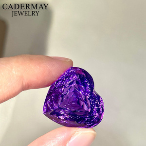 Cadermay Natural Amethyst Heart Cut 43.42ct Vivid Purple Loose Stone For Jewelry Making - Product Image 2