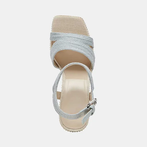 Eleganti Sandali <span class=keywords><strong>con</strong></span> Tacco da Donna, Tacchi Blu <span class=keywords><strong>con</strong></span> Cinturino Regolabile alla Caviglia, Plateau Audace <span class=keywords><strong>con</strong></span> Perle Decorative - Product Image 5