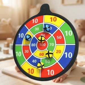 Toddler Friendly Dartboard Magnet Plastic Fabric Safety 6 <b>Darts</b> Washable - Product Image 1