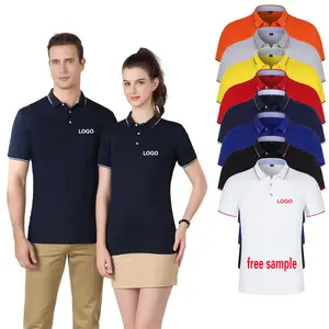 Polo Shirts Printed Embroidery Commercial Short Sleeve Uniform Men's Stretch Blank T-shirt Wholesale Custom High-quality Cotton