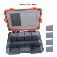 Caja de Pesca de ABS a Precio de Fábrica al por Mayor, Caja de Señuelos Impermeable con Cierre de Cuatro Hebillas, Accesorios de Pesca, Caja de Señuelos Grande y Pequeña