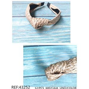 Fascia per capelli in erba sintetica con nodo intrecciato, design per donna, accessori per capelli, 12 pezzi per scatola, un colore. - Product Image 3