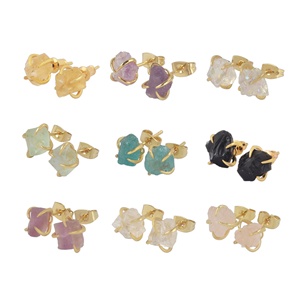 <span class=keywords><strong>Boucles</strong></span> <span class=keywords><strong>d</strong></span>'<span class=keywords><strong>oreilles</strong></span> minimalistes en argent plaqué pour femmes, avec pierres précieuses naturelles, <span class=keywords><strong>7</strong></span> <span class=keywords><strong>chakras</strong></span>, cirine, cristal de guérison - Product Image 3
