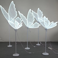 Lampe de sol LED papillon pour mariage, hauteur réglable, lumière de plafond romantique, luminaire suspendu blanc pour décoration de mariage