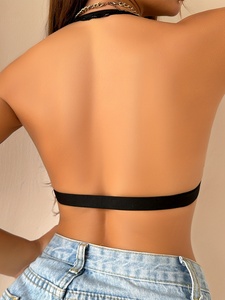 Áo ngực ren tam giác gợi cảm nữ, cài trước, không gọng, không lưng, thoáng khí, mỏng, kiểu dáng hàng ngày, nâng ngực, chất liệu dệt kim - Product Image 4