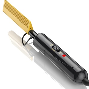 Brosse lissante électrique chauffante en cuivre 500 degrés pour cheveux, peigne à boucler rapide, marque privée - Product Image 1