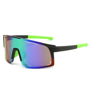 Penjualan laris customizes kacamata hitam bingkai besar luar ruangan untuk pria dan wanita dengan pelindung mata bersepeda warna-warni
