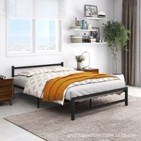 Cadre en métal simple et moderne de 1.5 m pour lit double en fer à une couche pour dortoir à domicile ou chambre d'enfants