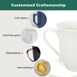 Chinesischer Hersteller Lieferant Set mit 2 Geschenkboxen Teetasse und Untertasse Keramik New Bone China Espresso Kaffeetassen-Sets - Product Image 4