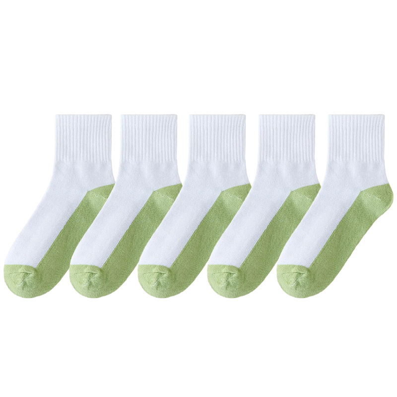 Chaussettes mi-mollet plates yin yang [vert]