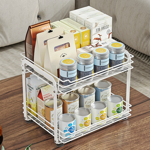 Portaspezie Multifunzionale da <span class=keywords><strong>Cucina</strong></span> a Due Livelli con Finitura Laccata, Resistente Supporto in Metallo per <span class=keywords><strong>Spezie</strong></span> e Coltelli da Tavolo - Product Image 3