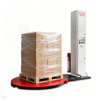 Machine d'emballage semi-automatique de palettes avec film étirable et contrôle PLC pour ligne d'emballage alimentaire automatique