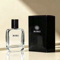 Vente en gros 50ml 100 ml vide de luxe plat personnalisé en bois noir couvercle vaporisateur cristal bouteille de parfum en verre 100 ml avec emballage