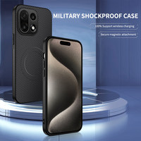 Étui de protection intégrale anti-chute pour téléphone portable OnePlus ACE6 & 13, en fibre de carbone texturée 1+15T, avec design animal magnétique