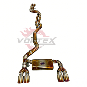 Sistema de Escape Catback Vortex Exotic de Titanio Dorado con Tubo Único de Igual Longitud para BMW M2 Competition F87 S55 con Sistema Valvetronic - Product Image 1