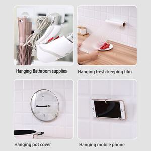 Waterproof Adhesive Hooks Nail-Free Sticky Hangers for Kitchen Bathroom for Wardrobe <b>Ceiling</b> Hooks Tools Towel Bath Utilities - Product Image 2