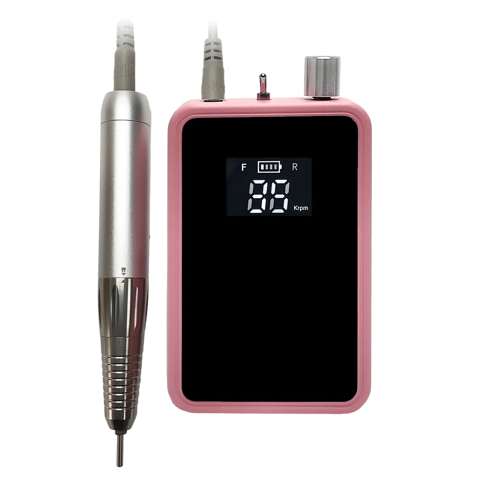 2024 New Arrival Pink Portable Mini Nail Drill Strong 35000RPM Professional Square Nail Drill Rechargeable