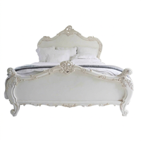 Cadre de lit baroque en bois de palissandre massif de luxe français, mobilier de chambre à coucher moderne antique, hôtel, lit king-size, démontable