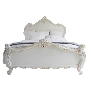 French Luxury Solid Mahogany Wood Baroque <b>Bed</b> <b>Frame</b> Modern <b>Antique</b> Bedroom Furniture Home Hotel King Size Knock Down - Product Image 1