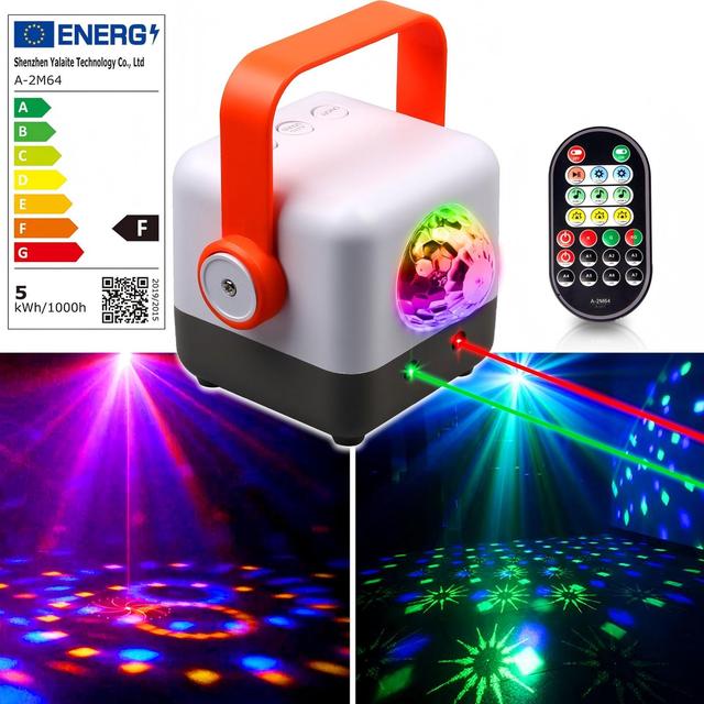 USB Charge LED Colorful Rotating Flash Light Remote Control Sound-Activated Dimmable Stage Light Mini Crystal Magic Ball Light