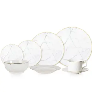 Wedding marble Bone China Charger plates luxury dinnerware sets European style China supplier