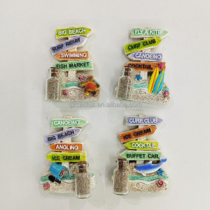 Maldive souvenir gift drift sand bottle Punta cana Custom beach Vietnam Bahamas 3d resin Paradise Island magnete per frigorifero - Product Image 4