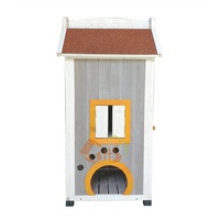 Maison de chat en bois extérieur, intérieur, moderne