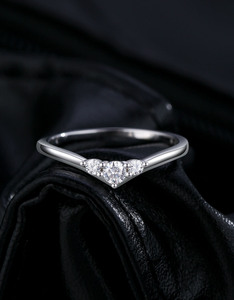 S925 Silver Minimalist Jewelry V-Shaped Moissanite Stackable <b>Dainty</b> Chevron Promise Elegant V-Curve CZ <b>Ring</b> - Product Image 6