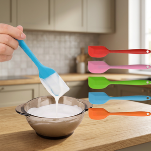 <b>Silicone</b> Scrapers 1 Piece Flexible Non-Stick Kitchen Utensils Dishwasher Safe Cooking <b>Tools</b> with Colorful Handles - Product Image 3