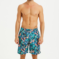 Short de bain ample à séchage rapide pour homme, motif floral, avec ceinture, doublé, grande taille XXL, 100 % polyester, 1 pièce, XL, plage, été, vente en gros usine