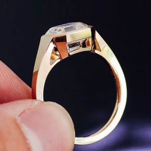 Bague de fiançailles en diamant de laboratoire HPHT CVD certifié IGI, or massif 18 carats, taille Asscher, diamant de laboratoire solitaire, bague de mariage - Product Image 2
