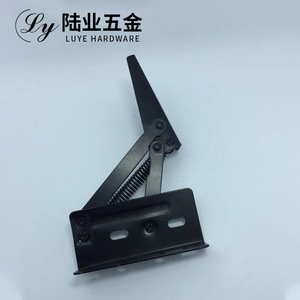 Luye Hardware Furniture Support Bracket Spring Hinge For Desk <b>Cabinet</b> Door Mounting <b>Black</b> Metal - Product Image 4