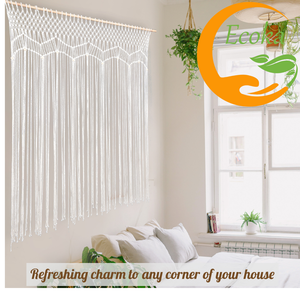 Cortina de Macramé Vietnamita en Oferta, Moderna y Grande, Tejida a Mano, 100% Algodón, Decoración para Ventana - Product Image 4