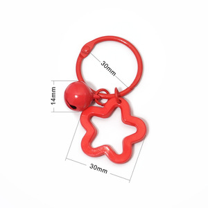 Acrylic Transparent Keychain <b>Candy</b> Color Star Bell Cute Backpack Couple Bag Accessory Pendant - Product Image 4