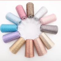 Joy/DIY Pelote de fil à tricoter artisanal en acrylique mélangé filé à la main, pour pulls, avec paillettes irisées or et argent et motifs floraux, fil coloré