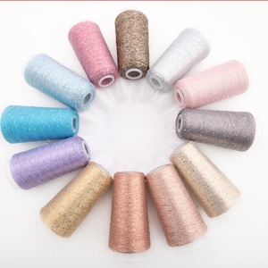 Joy/DIY Pelote de fil à tricoter artisanal en acrylique mélangé filé à la main, pour pulls, avec paillettes irisées or et argent et motifs floraux, fil coloré - Product Image 3