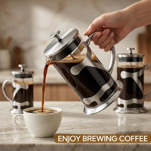 กาต้มกาแฟเฟรนช์เพรสแบบพกพา คุณภาพสูง ทนความร้อน ทำจากแก้ว พร้อมโลโก้สั่งทำได้ - Product Image 4