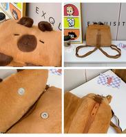 Sac à dos en peluche Yuku Capybara en gros avec rembourrage en coton PP, design poupée griffe de dessin animé et grande capacité