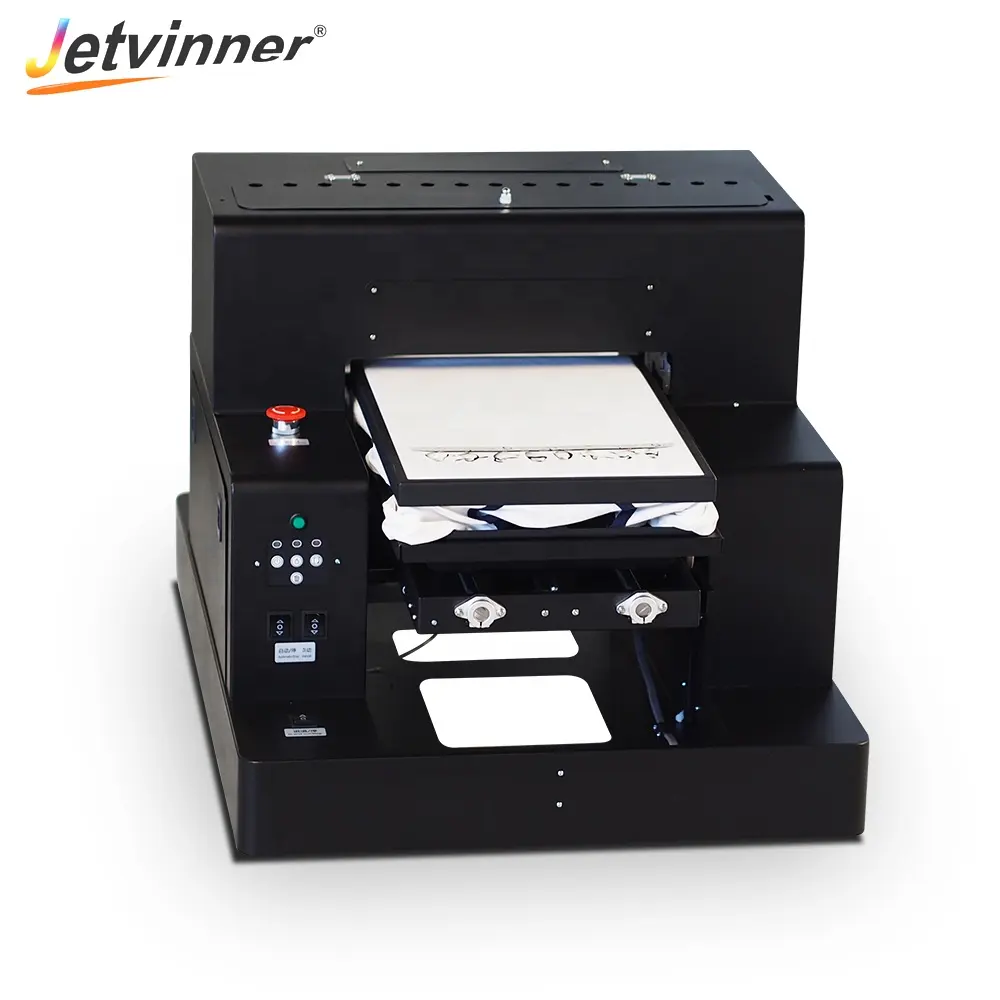 Jetvinner Automatische A3 Size Dtg Flatbed Printer Voor Epson L1800 Printkop Voor Jute/T-shirt Afdrukken A3 Dtg Printer Machine