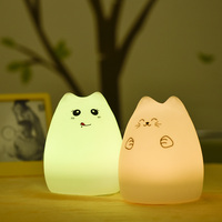 Lampe de chevet USB en silicone en forme de chat mignon pour enfants, idéale pour la chambre à coucher et la table de chevet