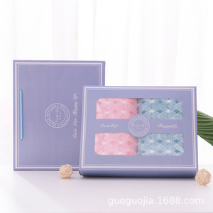 Boîte cadeau de serviettes en polaire corail 35x75 cm, lot de deux, cadeau de mariage, doux pour la peau, emballage exquis - Product Image 4