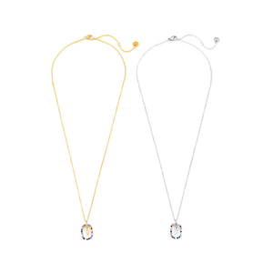 Collana con Ciondolo a V con Perline, Tono Oro e Argento, Gioielli di Moda in Acciaio 45452 - Product Image 2