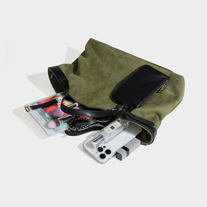 Bolso de lona del fabricante con asas de cuero PU y accesorio de cartera con cremallera, estilo minimalista, para todas las estaciones, bolso de mano para mujer - Product Image 6
