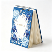 Cuadernos con Pétalos Impresos por el Fabricante, con Estampado Dorado, Cuadernos Espirales Personalizados de Primera Calidad, 120 Páginas, 100 g, Cuadernos de Papel Reciclado